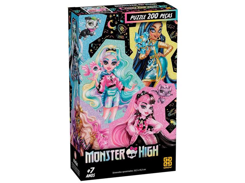 Quebra-cabeça 200 Peças Puzzle Monster High - Grow - Quebra Cabeça